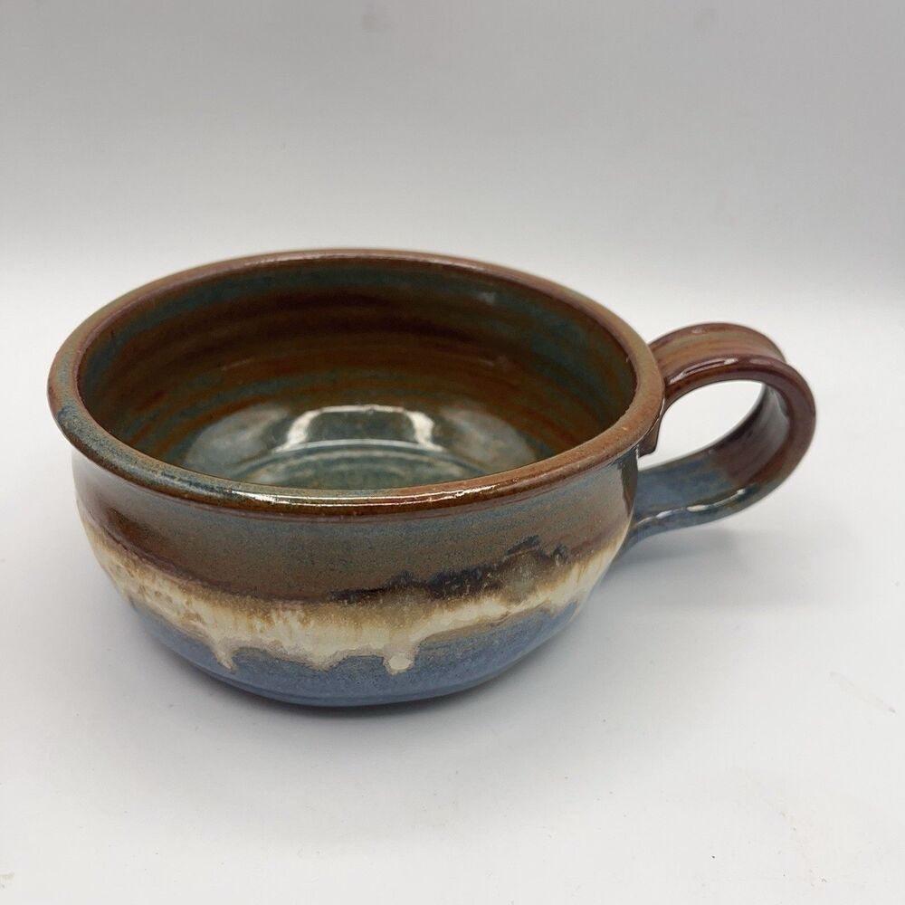 Studio Art Pottery Mug Blue Signed